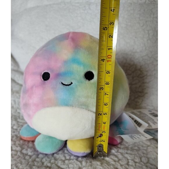 Squishmallow 5" OPAL Smiling Octopus Plush, Tie-Dye Pink/Yellow/Blue, KellyToy - Picture 4 of 16